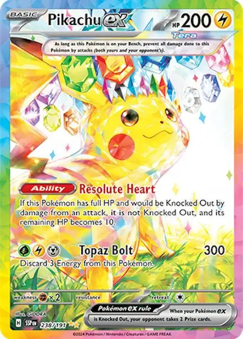 Pokemon Surging Sparks set - most valuable card artwork (Pikachu ex)