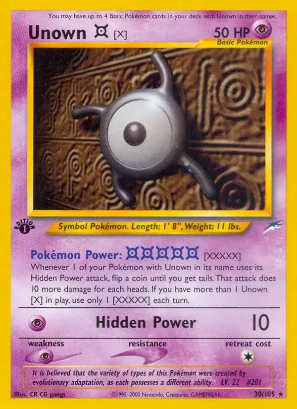 Unown X [1st Edition] - Pokemon Neo Destiny #30