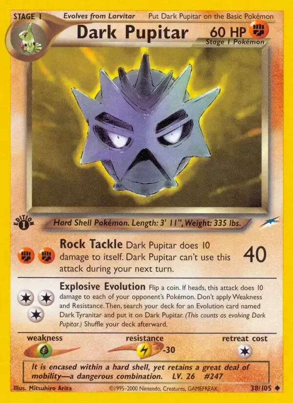 Dark Pupitar [1st Edition] - Pokemon Neo Destiny #38