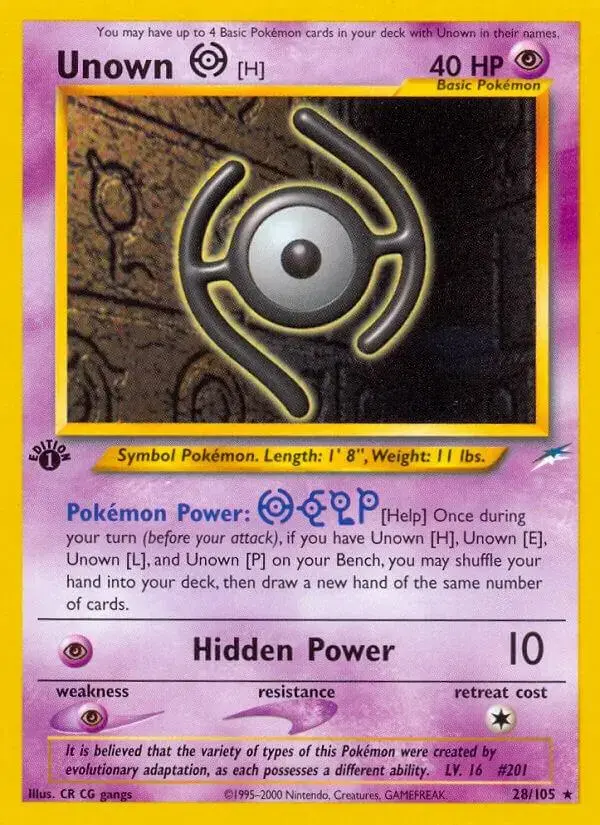 Unown H [1st Edition] - Pokemon Neo Destiny #28