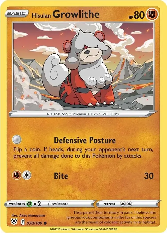 Hisuian Growlithe - Pokemon Astral Radiance #70