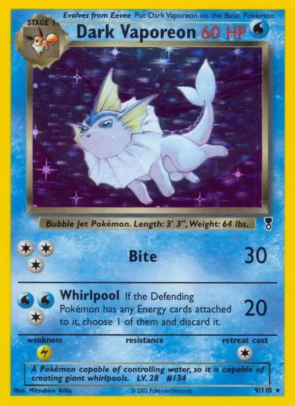 Dark Vaporeon - Pokemon Legendary Collection #9