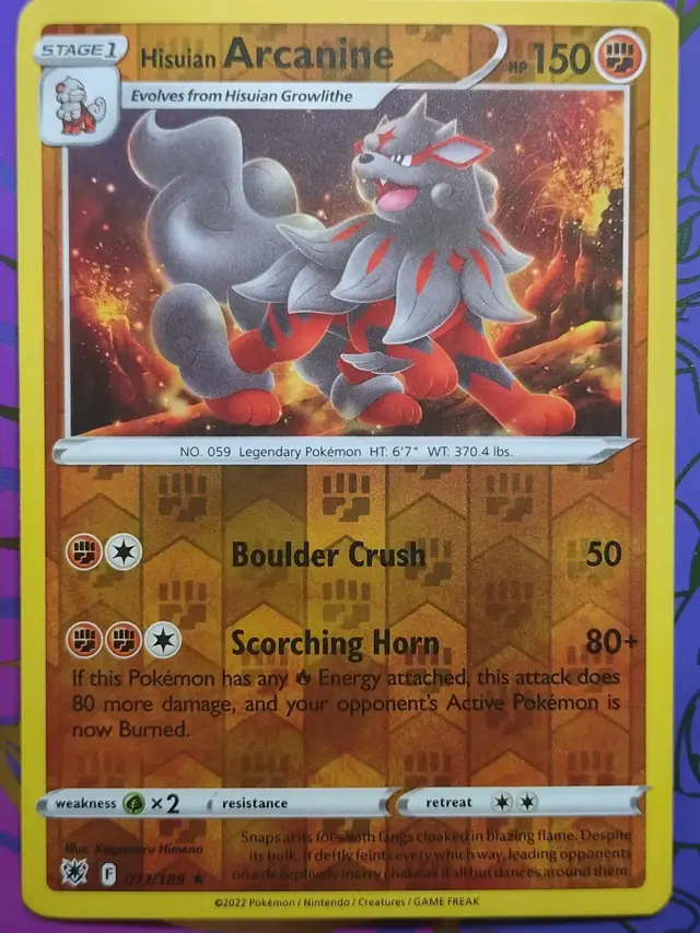 Hisuian Arcanine [Reverse Holo] - Pokemon Astral Radiance #71