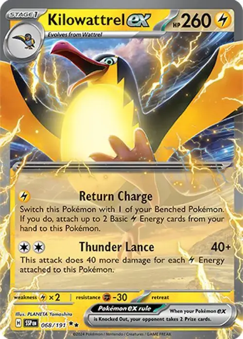Kilowattrel ex - Pokemon Surging Sparks #68