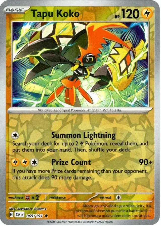 Tapu Koko [Reverse Holo] - Pokemon Surging Sparks #65