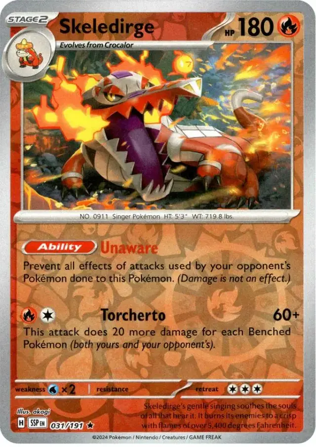 Skeledirge [Reverse Holo] - Pokemon Surging Sparks #31