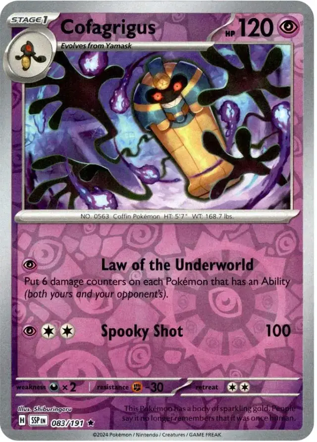Cofagrigus [Reverse Holo] - Pokemon Surging Sparks #83
