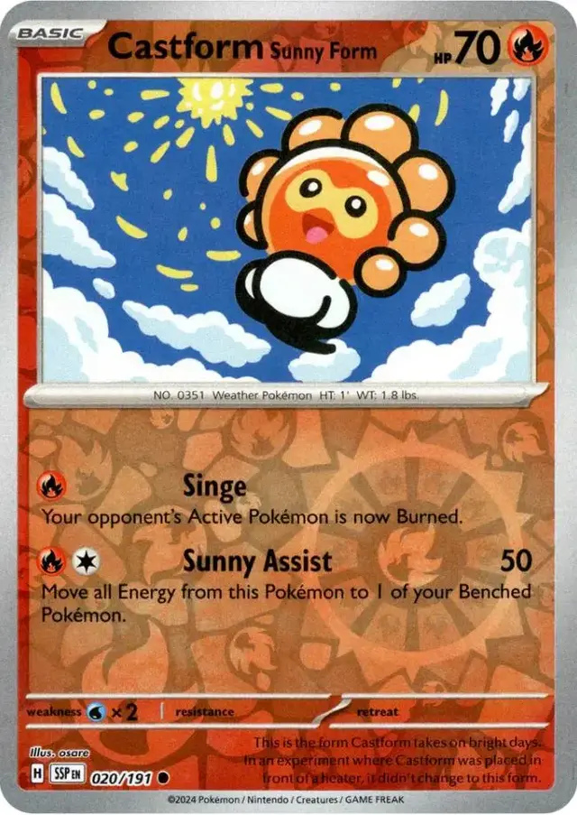 Castform Sunny Form [Reverse Holo] - Pokemon Surging Sparks #20