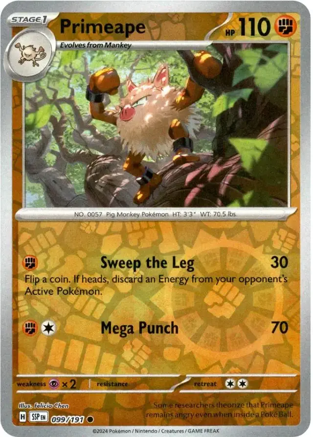 Primeape [Reverse Holo] - Pokemon Surging Sparks #99