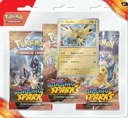 Zapdos 3 Pack Blisters - Pokemon Surging Sparks