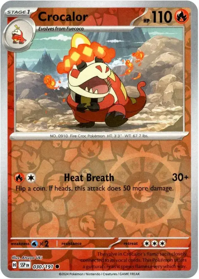 Crocalor [Reverse Holo] - Pokemon Surging Sparks #30