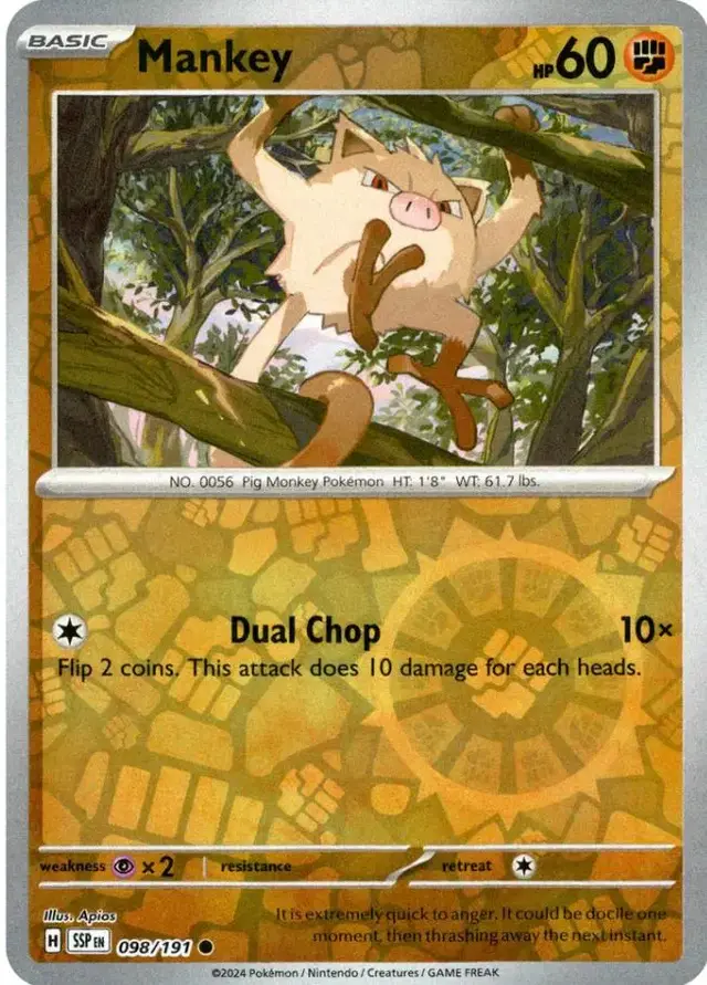 Mankey [Reverse Holo] - Pokemon Surging Sparks #98