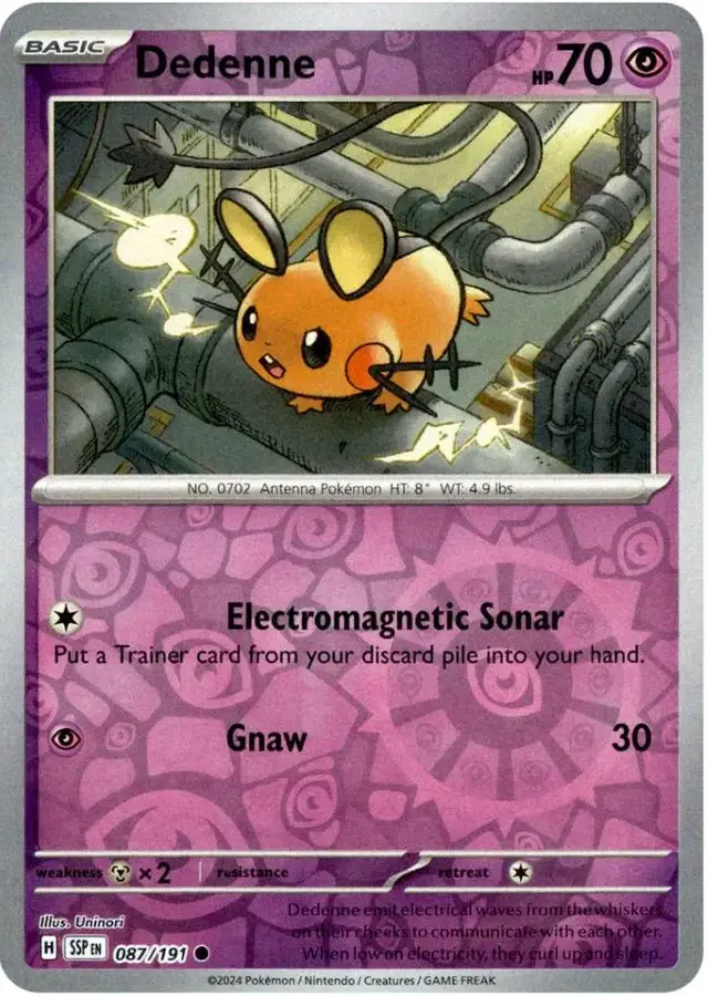 Dedenne [Reverse Holo] - Pokemon Surging Sparks #87