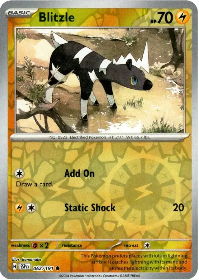 Blitzle [Reverse Holo] - Pokemon Surging Sparks #62