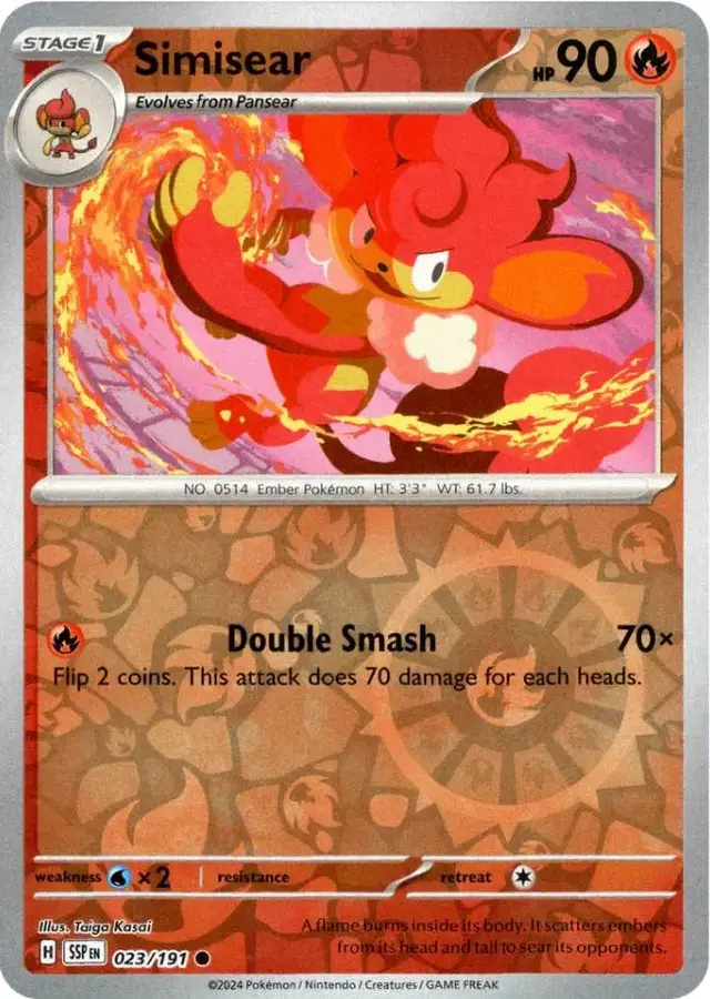 Simisear [Reverse Holo] - Pokemon Surging Sparks #23