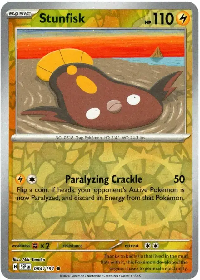Stunfisk [Reverse Holo] - Pokemon Surging Sparks #64