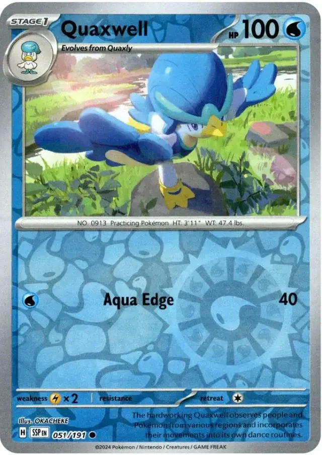 Quaxwell [Reverse Holo] - Pokemon Surging Sparks #51