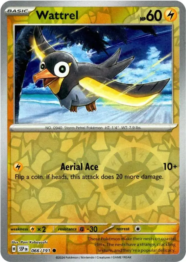 Wattrel [Reverse Holo] - Pokemon Surging Sparks #66