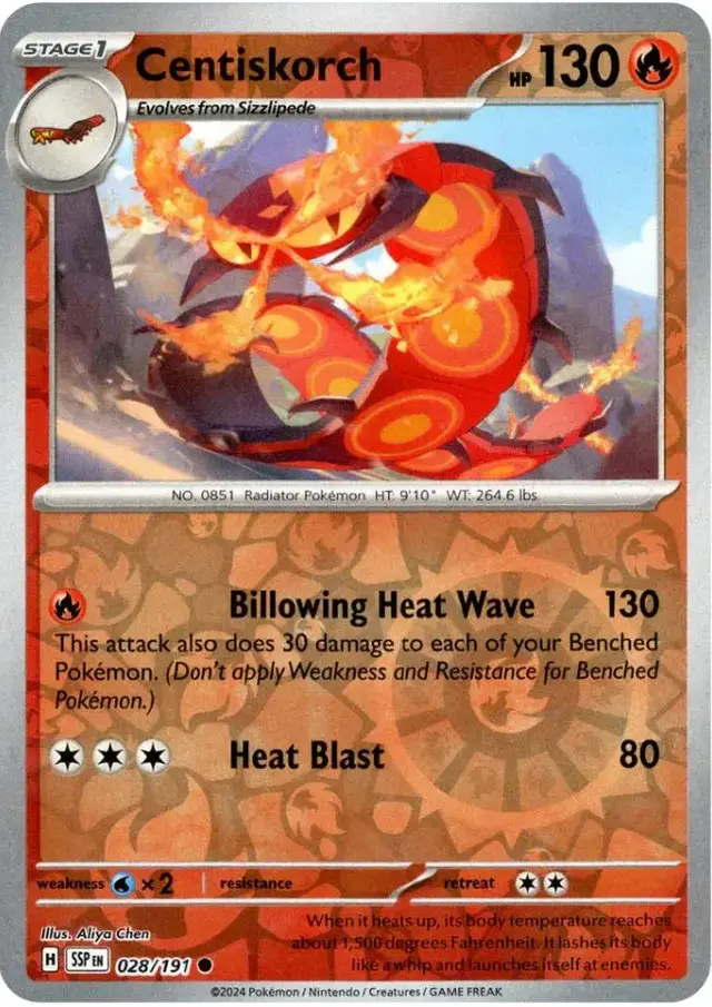 Centiskorch [Reverse Holo] - Pokemon Surging Sparks #28