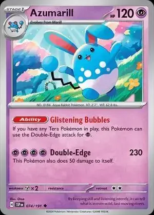 Azumarill [Reverse Holo] - Pokemon Surging Sparks #74