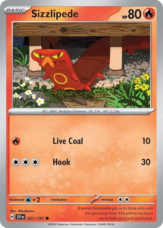 Sizzlipede - Pokemon Surging Sparks #27