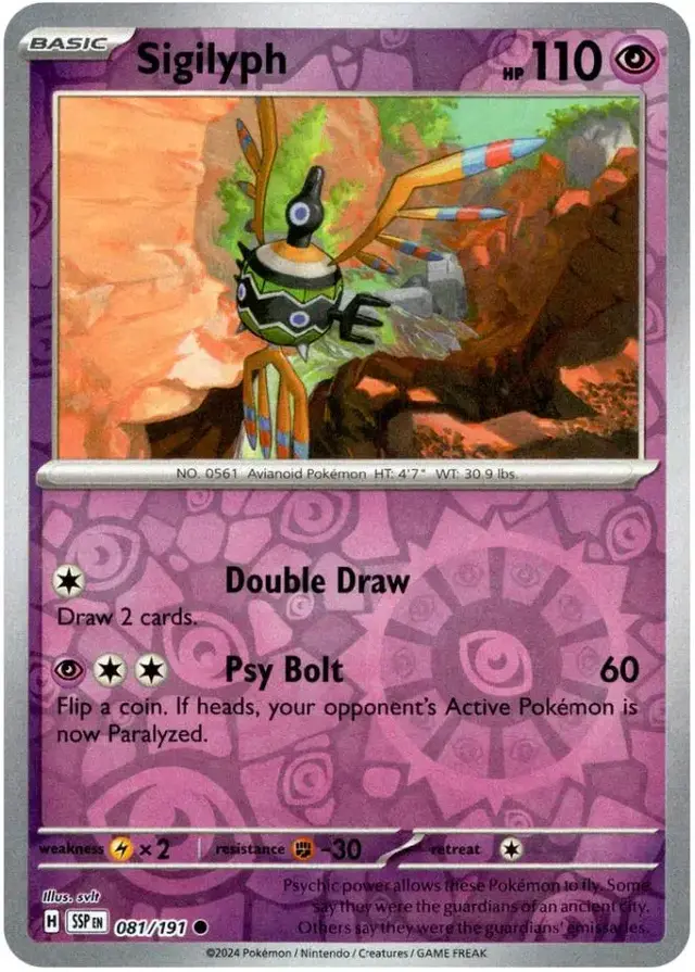 Sigilyph [Reverse Holo] - Pokemon Surging Sparks #81