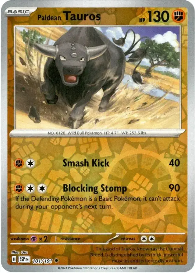 Paldean Tauros [Reverse Holo] - Pokemon Surging Sparks #101