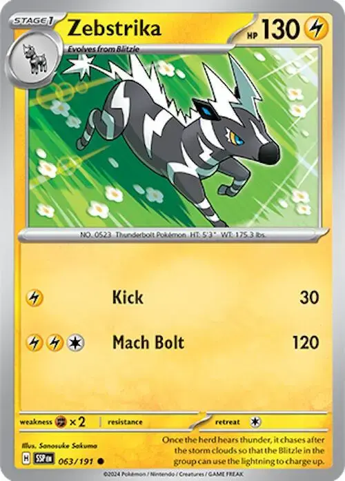 Zebstrika - Pokemon Surging Sparks #63