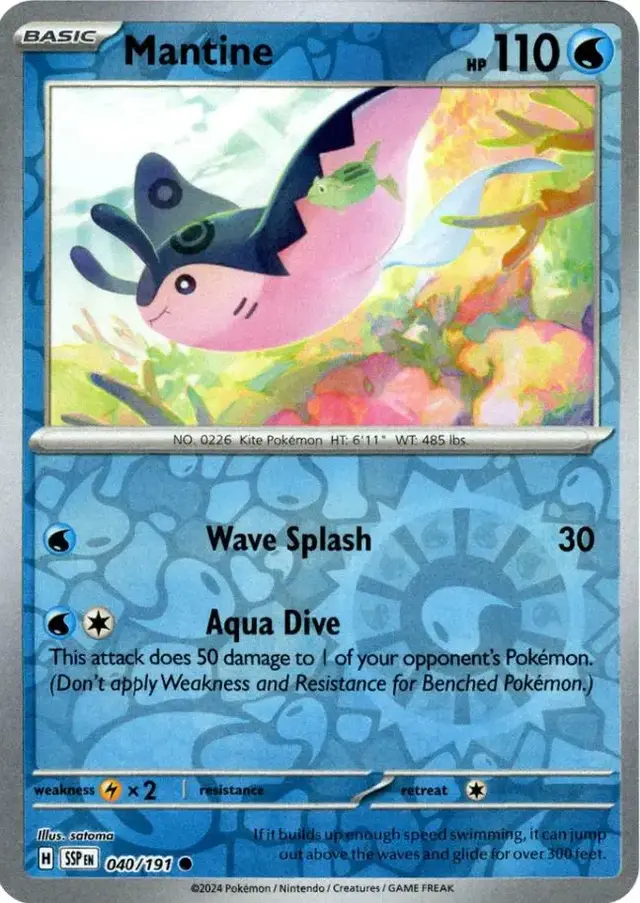 Mantine [Reverse Holo] - Pokemon Surging Sparks #40