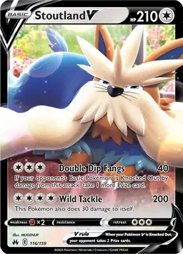 Stoutland V 116 - Pokemon Crown Zenith