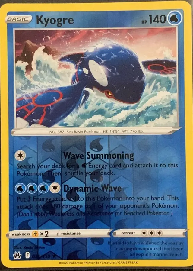 Kyogre [Reverse Holo] - Pokemon Crown Zenith #36