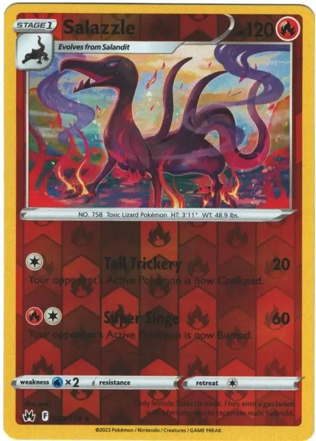 Salazzle [Reverse Holo] - Pokemon Crown Zenith #28