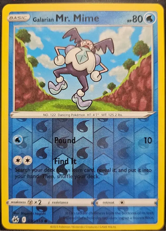 Galarian Mr. Mime [Reverse Holo] - Pokemon Crown Zenith #30