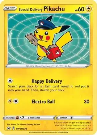 Special Delivery Pikachu - Pokemon Sword & Shield Promos #SWSH074