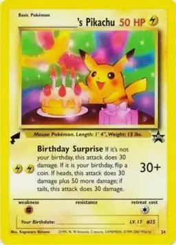 Birthday Pikachu [World Collection] #24 - Pokemon WoTC Promos