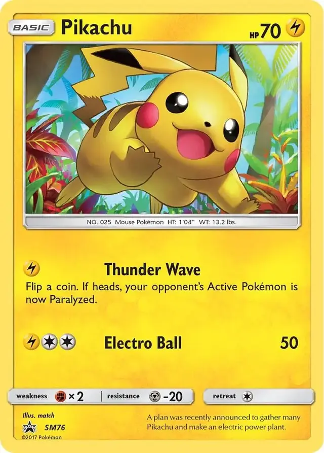 Pikachu - Pokemon SM Promos #SM76
