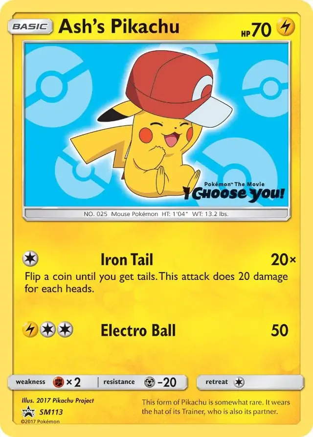 Ash's Pikachu - Pokemon SM Promos #SM113
