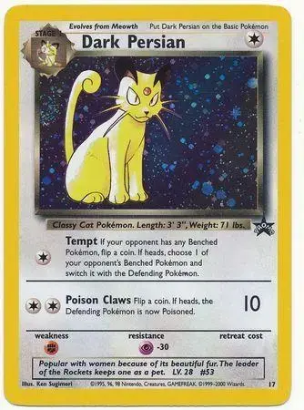 Dark Persian [No HP] - Pokemon WoTC Promos #17