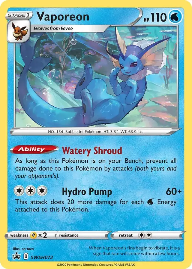 Vaporeon - Pokemon Sword & Shield Promos #SWSH072