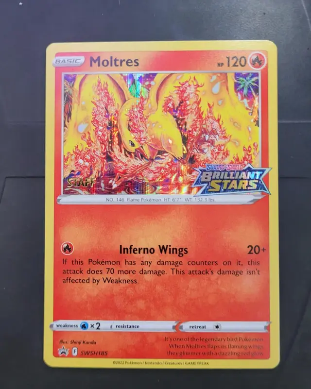 Moltres [Staff] - Pokemon Prerelease & Staff Promos #SWSH185
