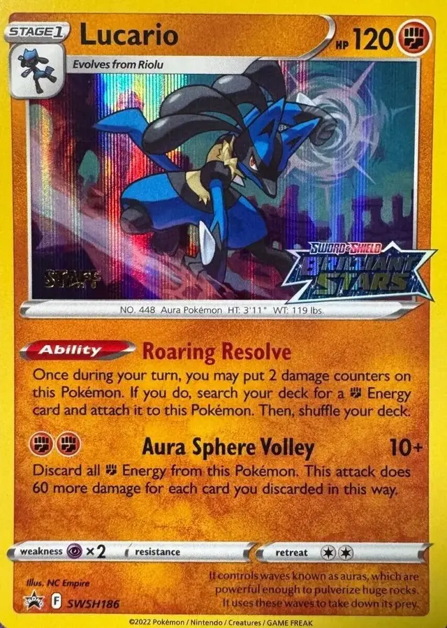 Lucario [Staff] - Pokemon Prerelease & Staff Promos #SWSH186