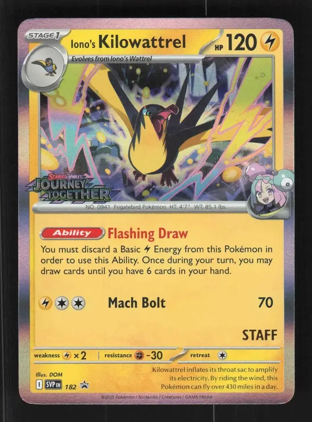 Iono's Kilowattrel [Staff] - Pokemon Prerelease & Staff Promos #182