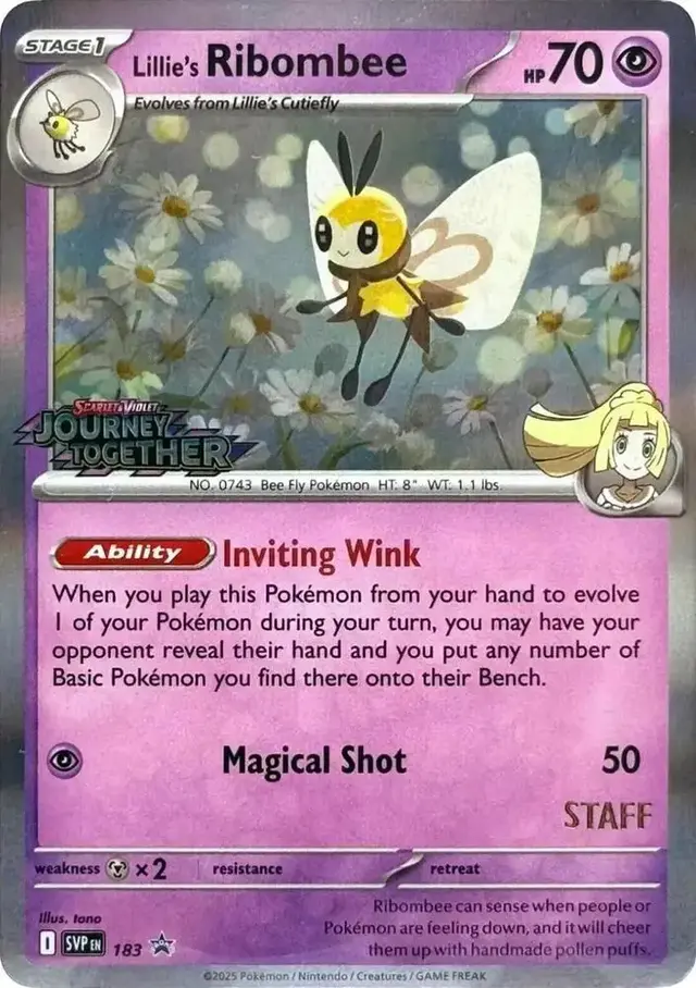 Lillie's Ribombee [Staff] - Pokemon Prerelease & Staff Promos #183