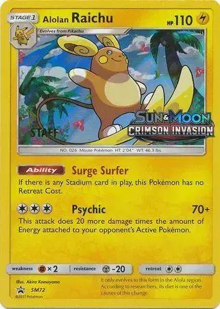 Alolan Raichu [Staff] - Pokemon Prerelease & Staff Promos #SM72