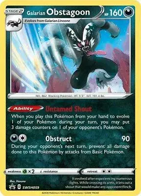 Galarian Obstagoon - Pokemon Sword & Shield Promos #SWSH059