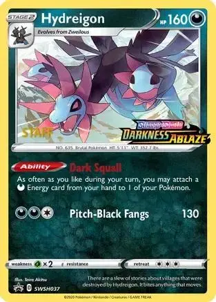 Hydreigon [Prerelease Staff] - Pokemon Prerelease & Staff Promos #SWSH037