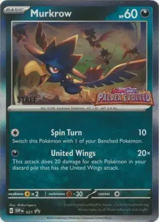 Murkrow [Staff] - Pokemon Prerelease & Staff Promos #21