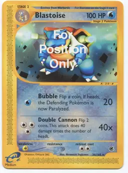 Blastoise [For Position Only] - Pokemon Expedition