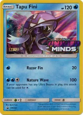 Tapu Fini [Prerelease Staff] - Pokemon Prerelease & Staff Promos #SM203