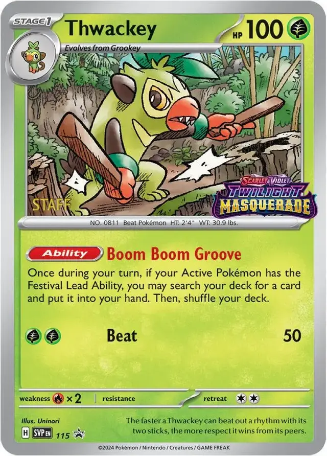 Thwackey [Prerelease Staff] - Pokemon Prerelease & Staff Promos #115